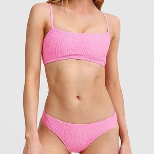 Neon Pink Smocked Bikini